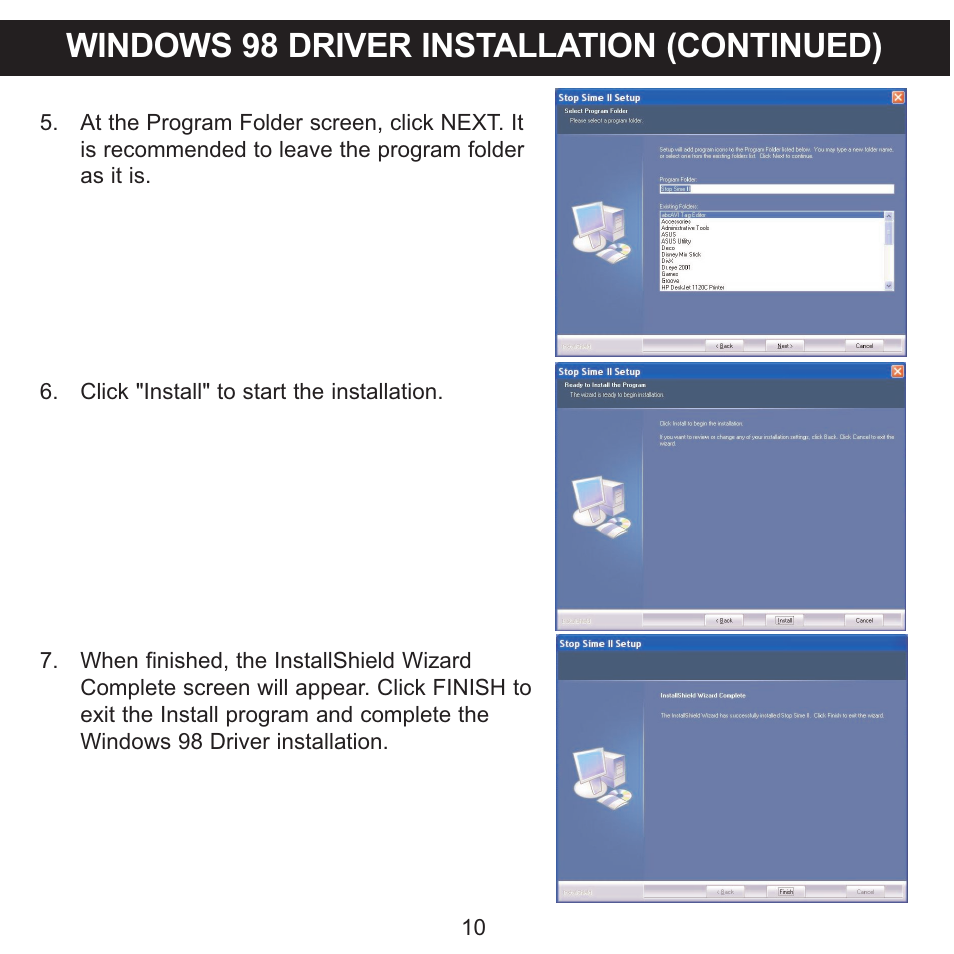 Windows 98 driver installation (continued) | Memorex 8564 User Manual | Page 11 / 42