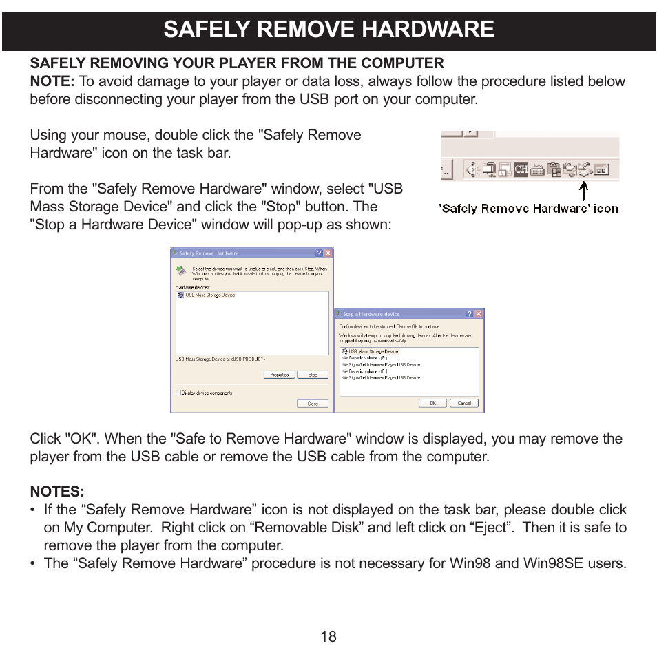 Safely remove hardware | Memorex 8564 User Manual | Page 19 / 42