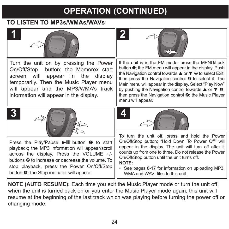 Operation (continued) | Memorex 8564 User Manual | Page 25 / 42
