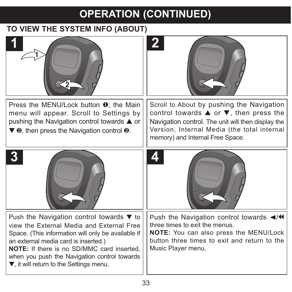 Operation (continued) | Memorex 8564 User Manual | Page 34 / 42