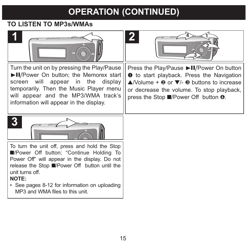 Operation (continued) | Memorex MMP3780 User Manual | Page 16 / 74