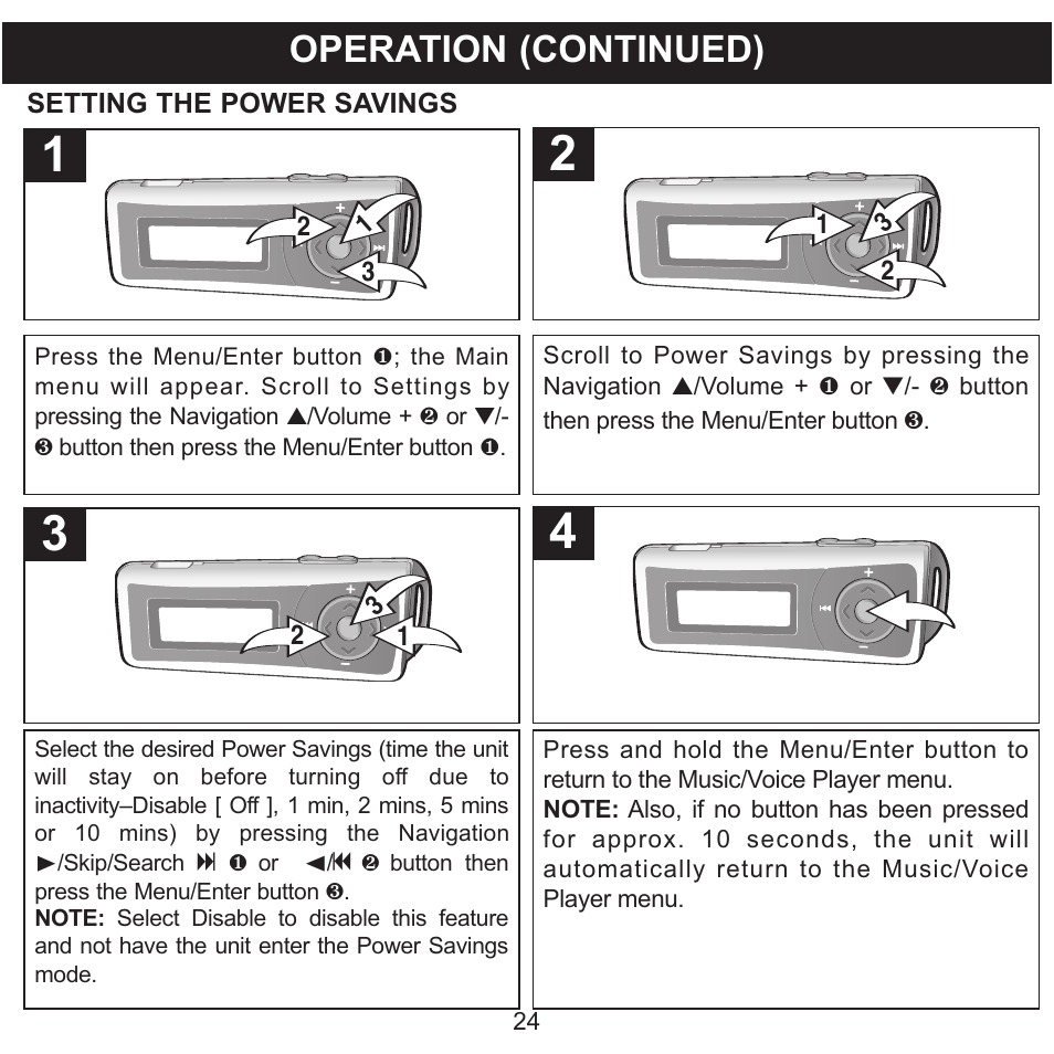 Operation (continued) | Memorex MMP3780 User Manual | Page 25 / 74
