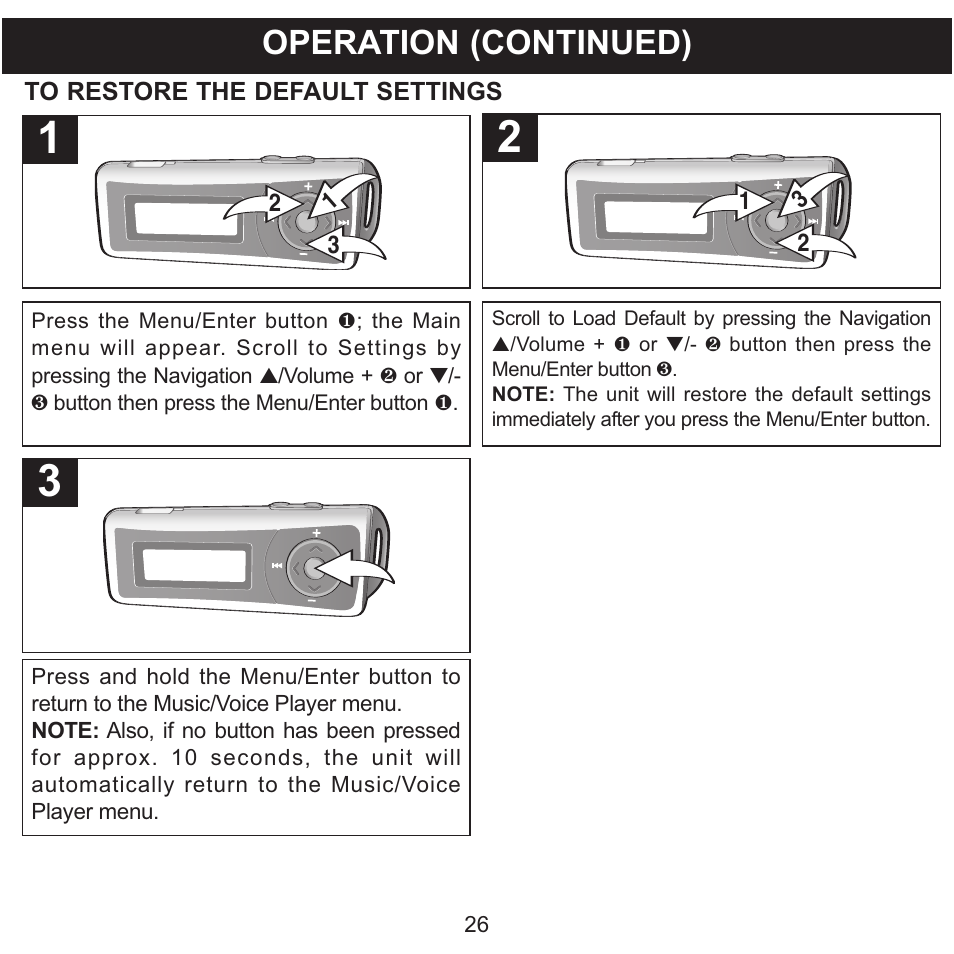 Operation (continued) | Memorex MMP3780 User Manual | Page 27 / 74