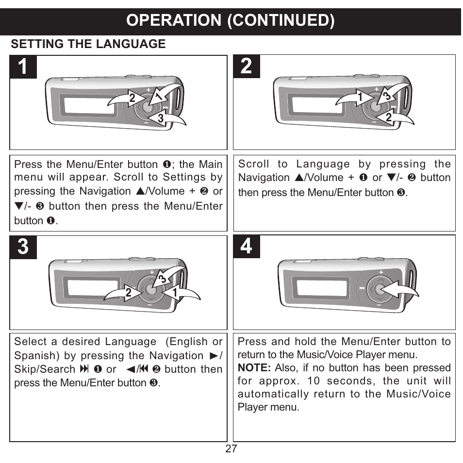 Operation (continued) | Memorex MMP3780 User Manual | Page 28 / 74
