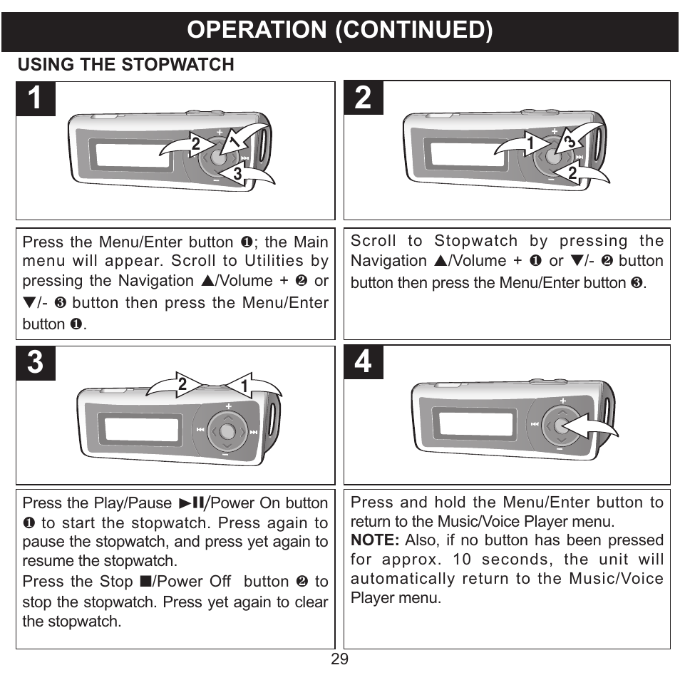 Operation (continued) | Memorex MMP3780 User Manual | Page 30 / 74