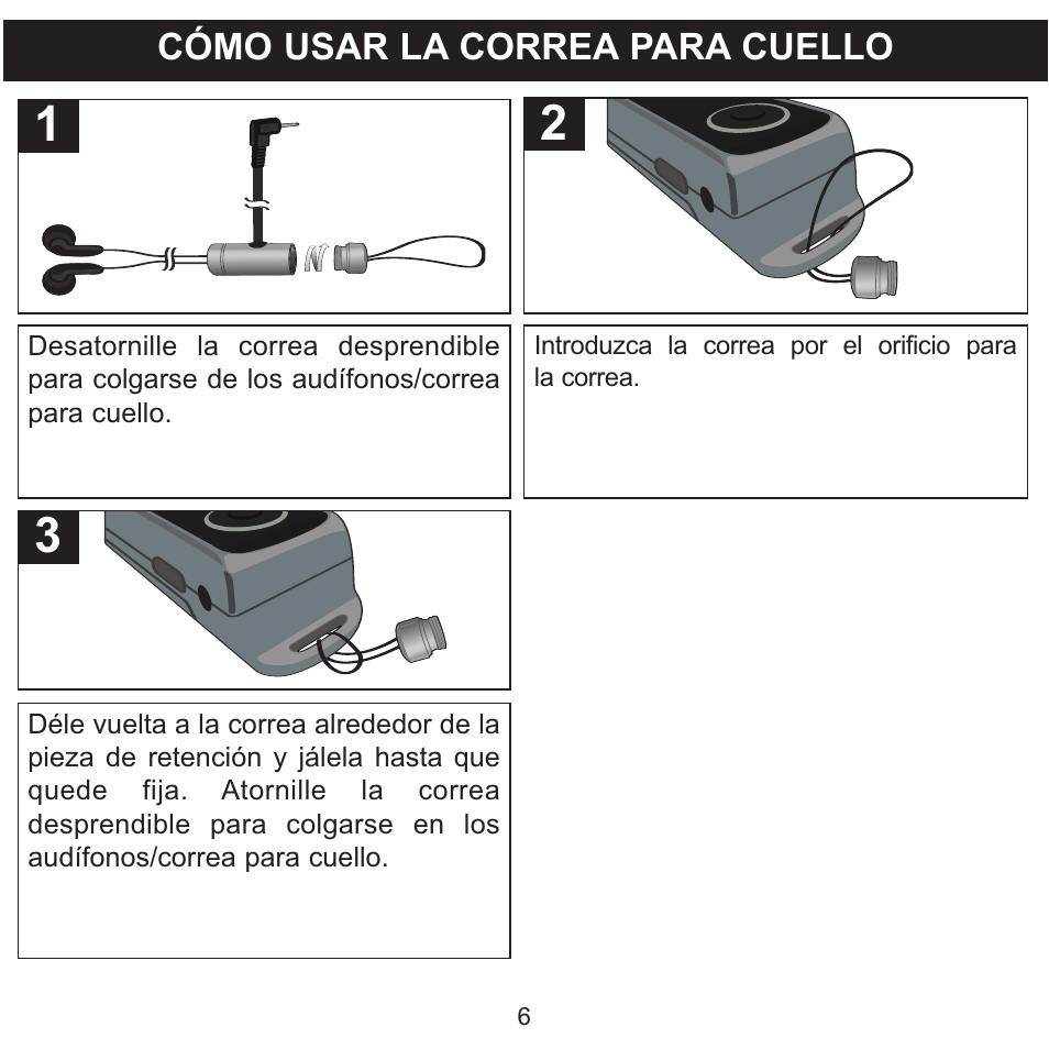 Cómo usar la correa para cuello | Memorex MMP3780 User Manual | Page 43 / 74