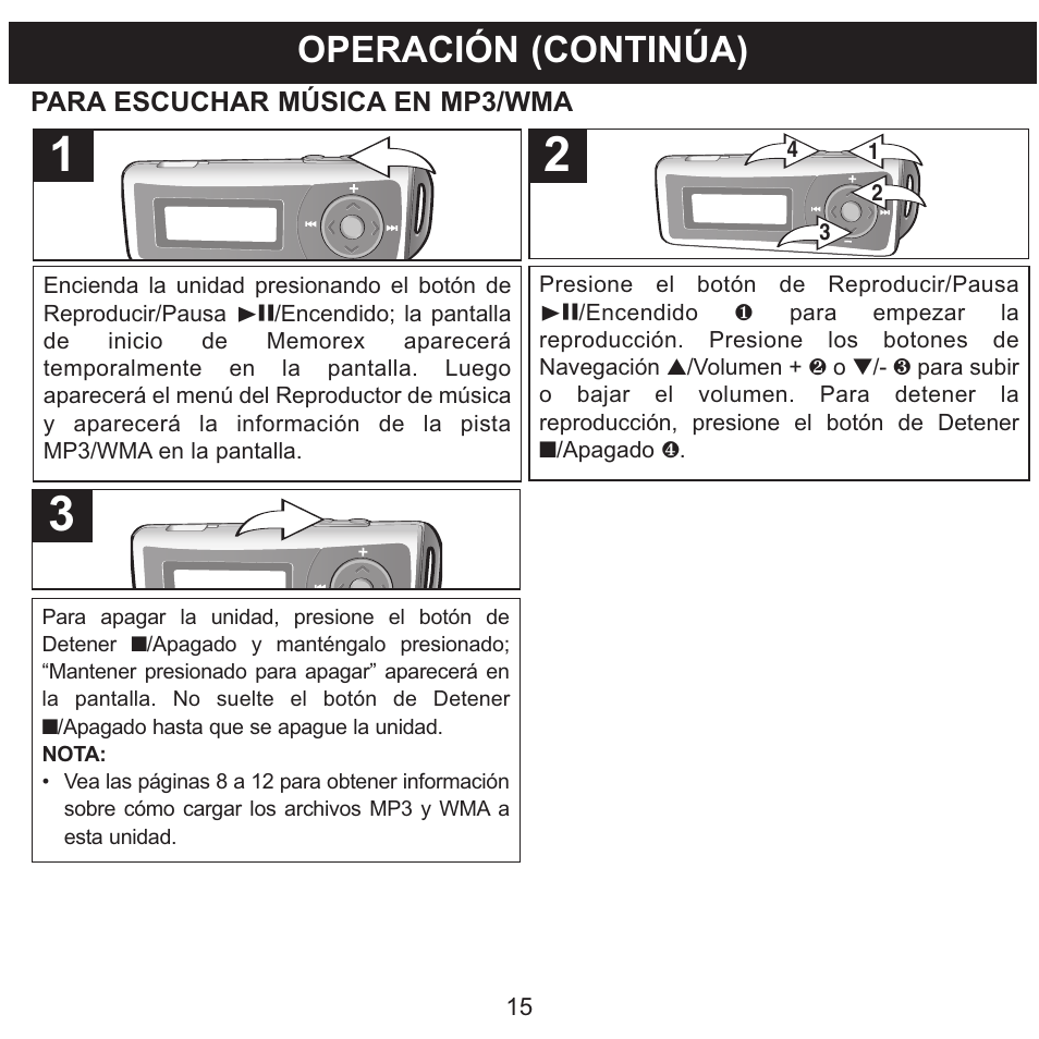 Operación (continúa) | Memorex MMP3780 User Manual | Page 52 / 74