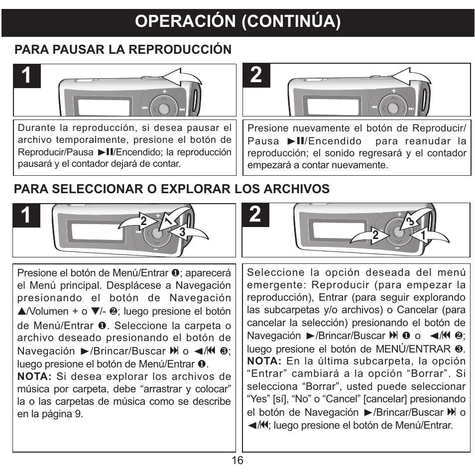 Operación (continúa) | Memorex MMP3780 User Manual | Page 53 / 74