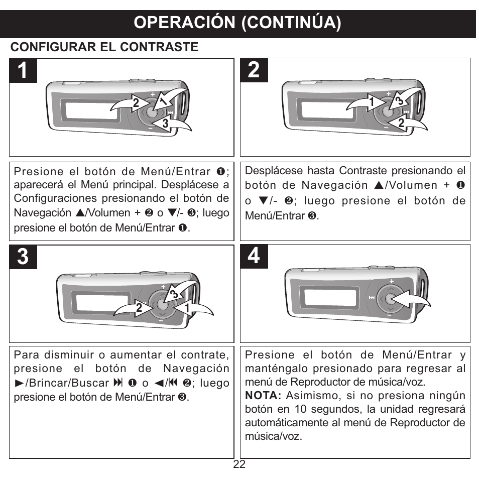 Operación (continúa) | Memorex MMP3780 User Manual | Page 59 / 74