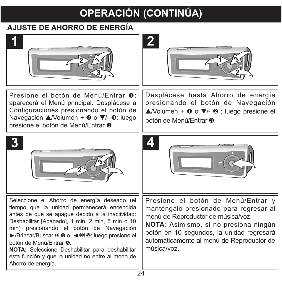 Operación (continúa) | Memorex MMP3780 User Manual | Page 61 / 74