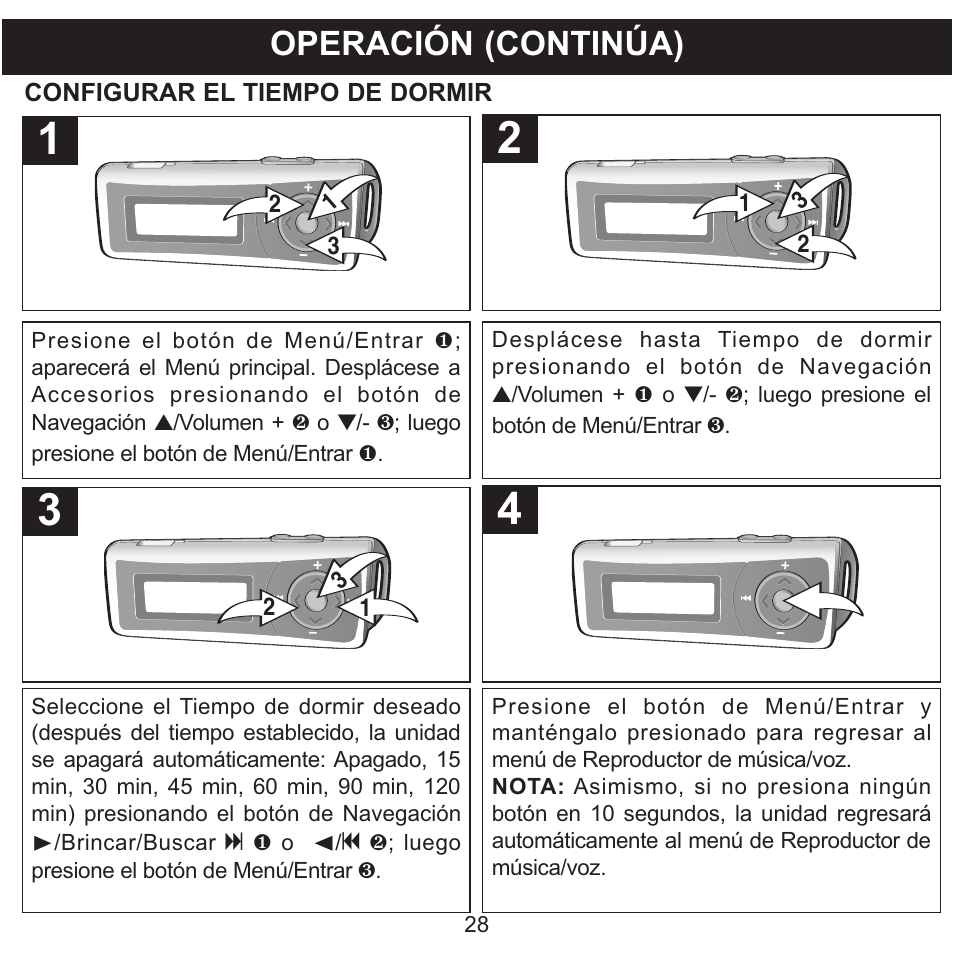 Operación (continúa) | Memorex MMP3780 User Manual | Page 65 / 74