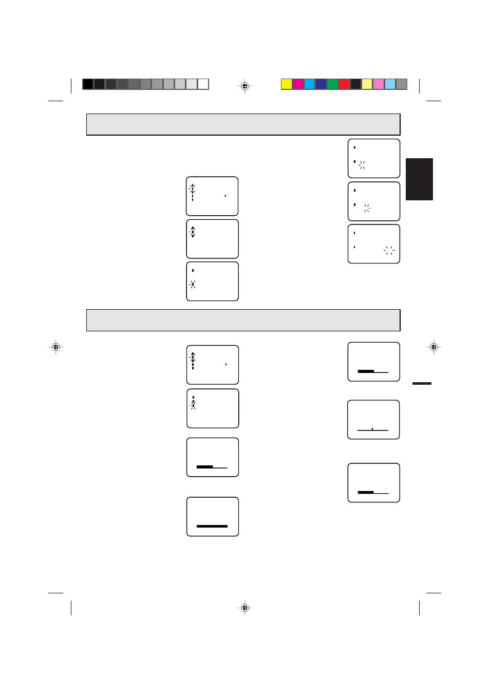 English, Brightness, Contrast | Color, Tint, Sharpness, Cancel | Memorex MVT2139 User Manual | Page 19 / 29