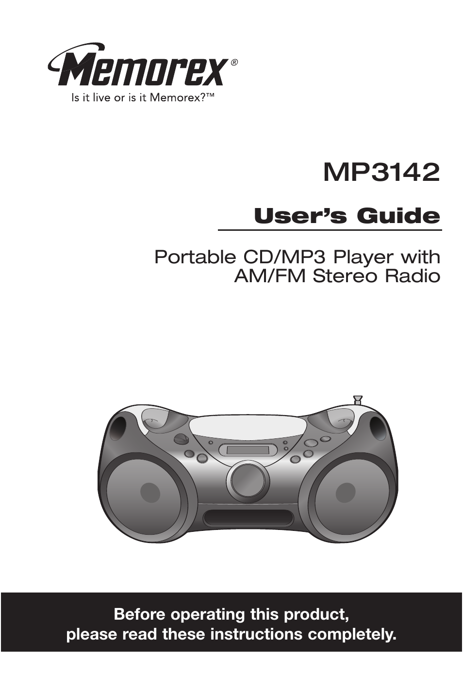 Memorex MP3142 User Manual | 22 pages