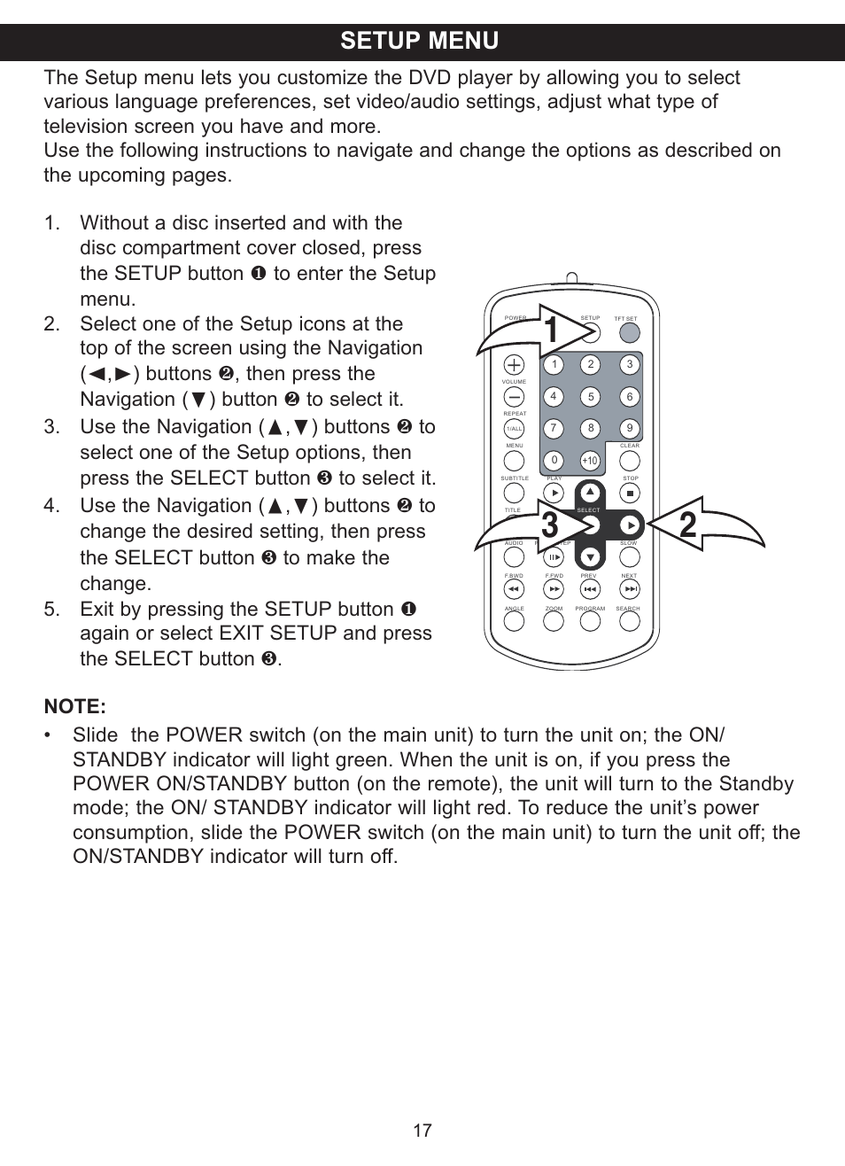 Setup menu | Memorex MVDP1077 User Manual | Page 18 / 41