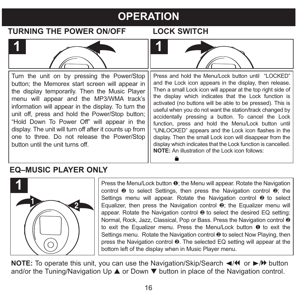 Operation | Memorex MMP8570 User Manual | Page 17 / 34