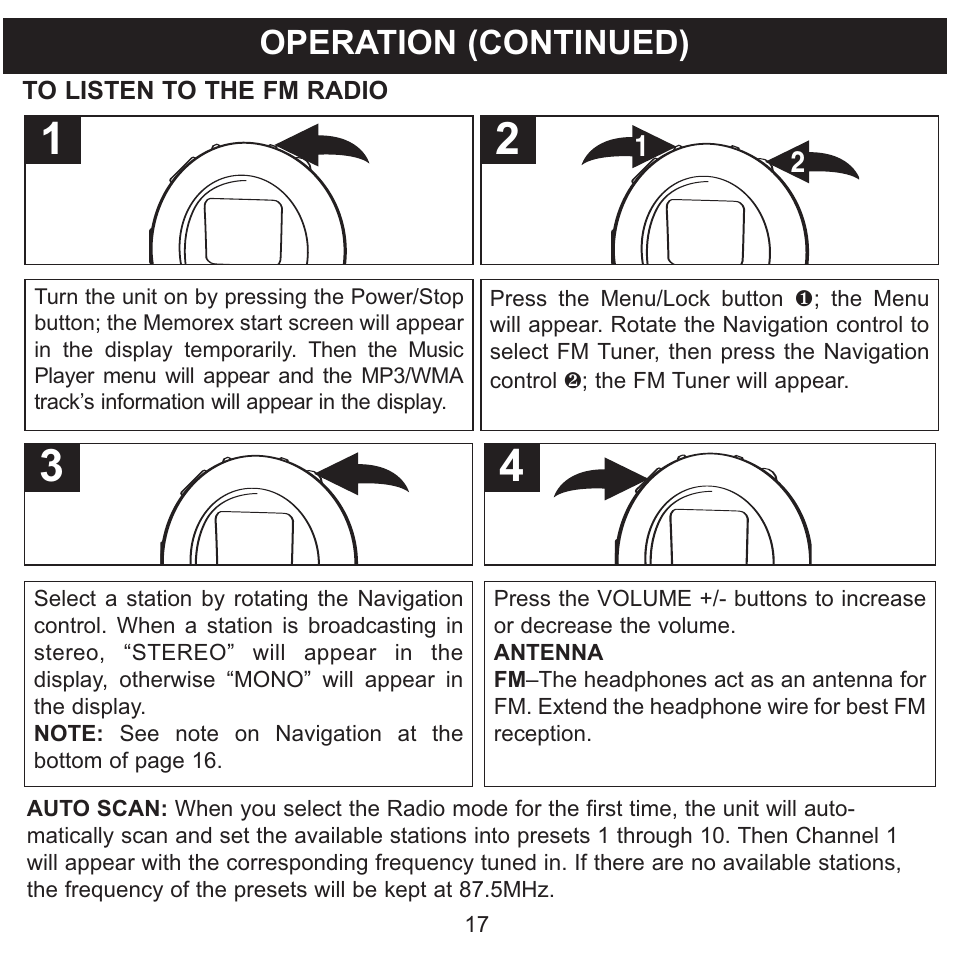 Operation (continued) | Memorex MMP8570 User Manual | Page 18 / 34