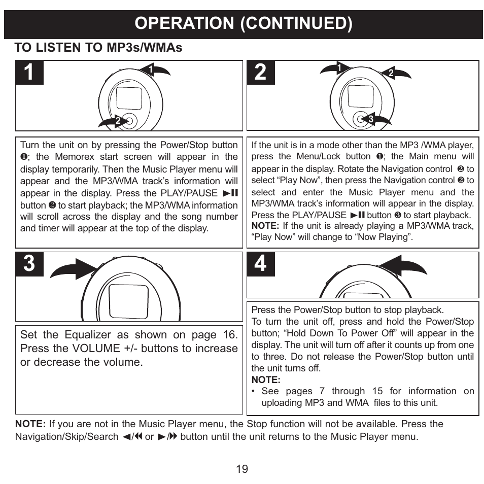 Operation (continued) | Memorex MMP8570 User Manual | Page 20 / 34