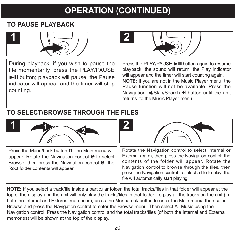 Operation (continued) | Memorex MMP8570 User Manual | Page 21 / 34