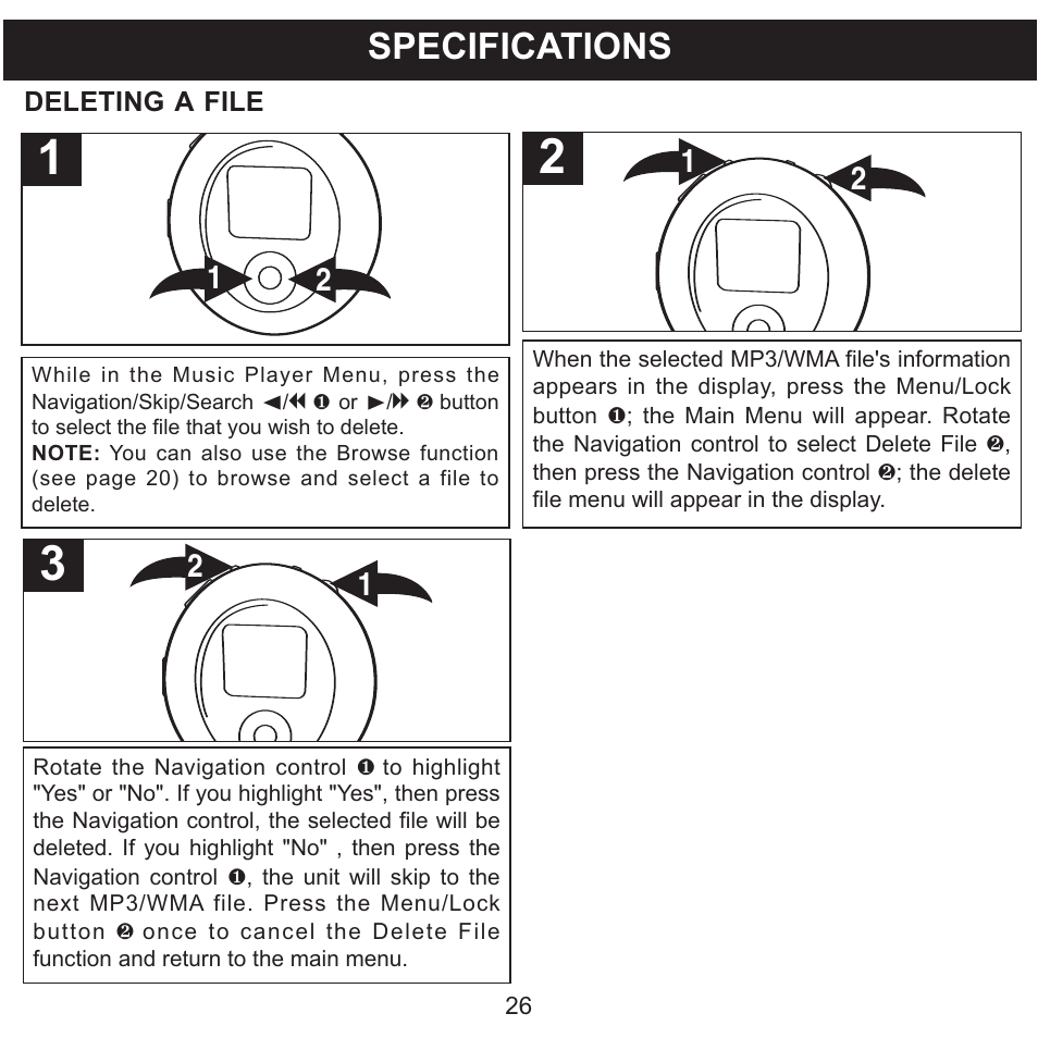 Specifications | Memorex MMP8570 User Manual | Page 27 / 34