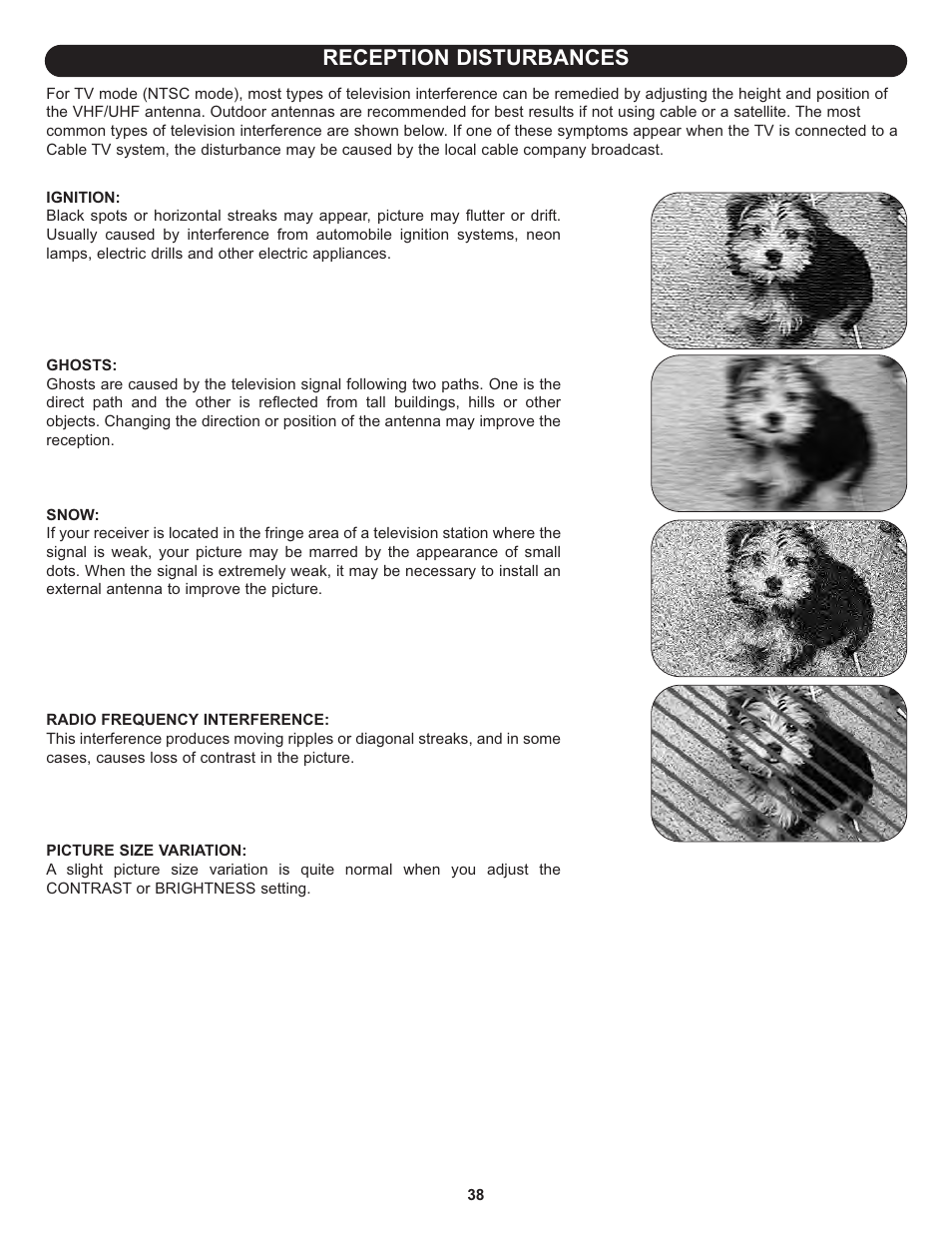 Reception disturbances | Memorex MLT1912 User Manual | Page 39 / 82