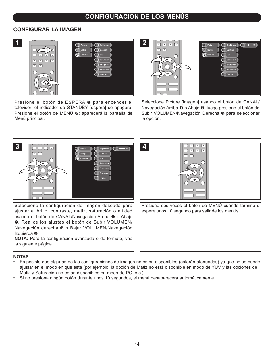 Configuración de los menús | Memorex MLT1912 User Manual | Page 55 / 82