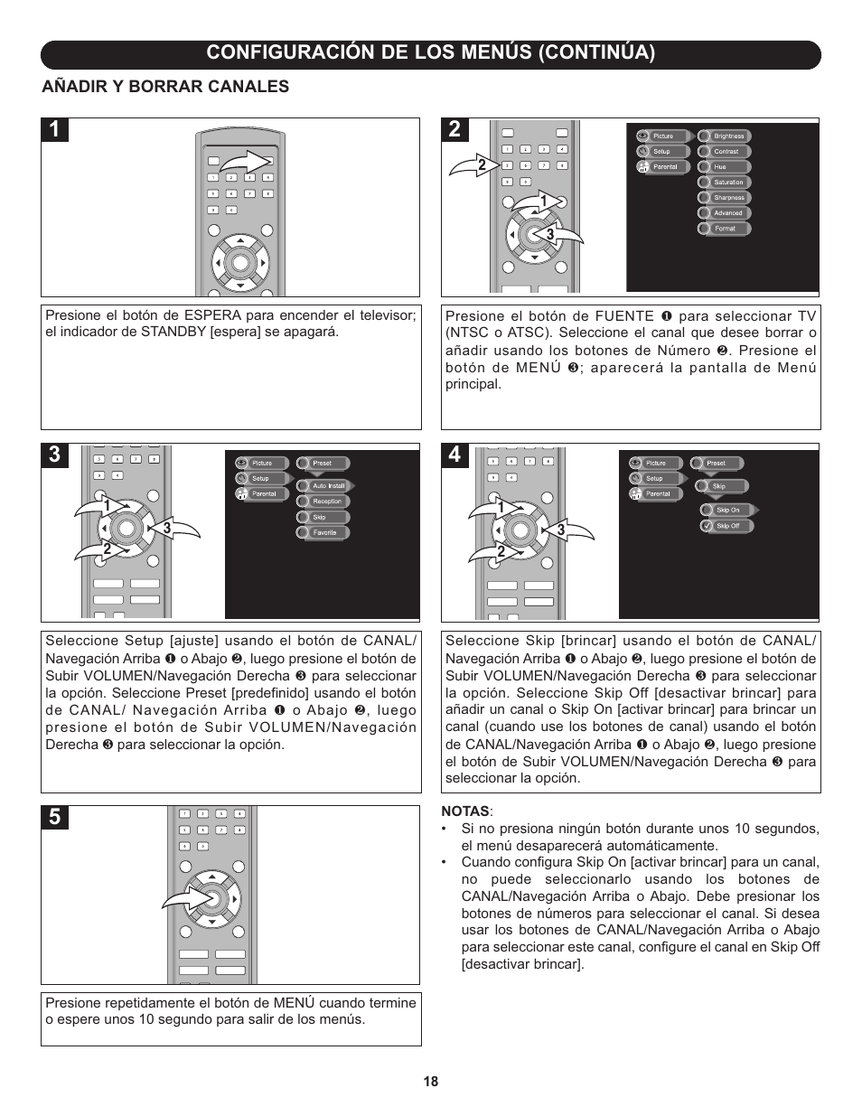 Configuración de los menús (continúa) | Memorex MLT1912 User Manual | Page 59 / 82