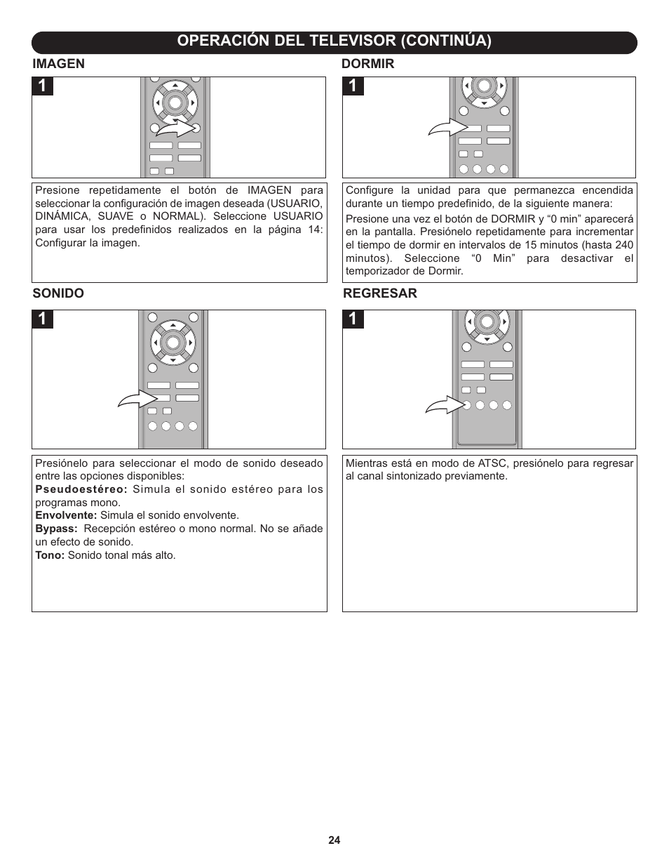 Operación del televisor (continúa) | Memorex MLT1912 User Manual | Page 65 / 82