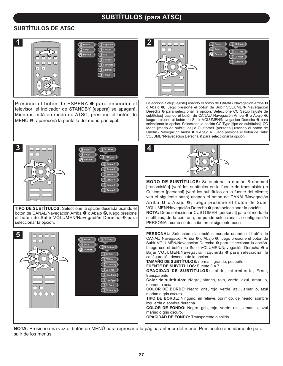 Subtítulos (para atsc) | Memorex MLT1912 User Manual | Page 68 / 82