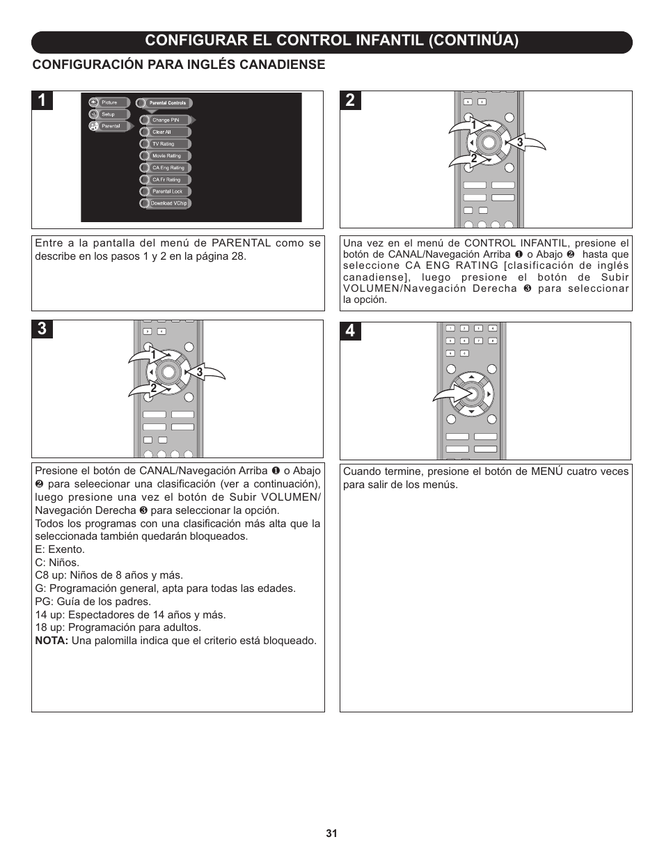 Configurar el control infantil (continúa) | Memorex MLT1912 User Manual | Page 72 / 82
