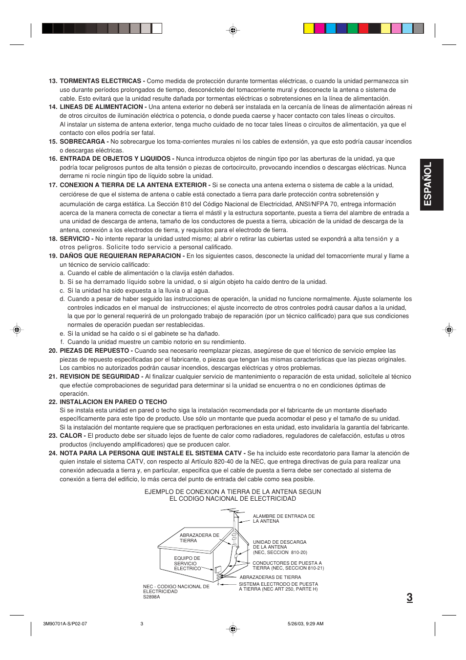 Esp a ñ ol | Memorex MT2206 User Manual | Page 15 / 48