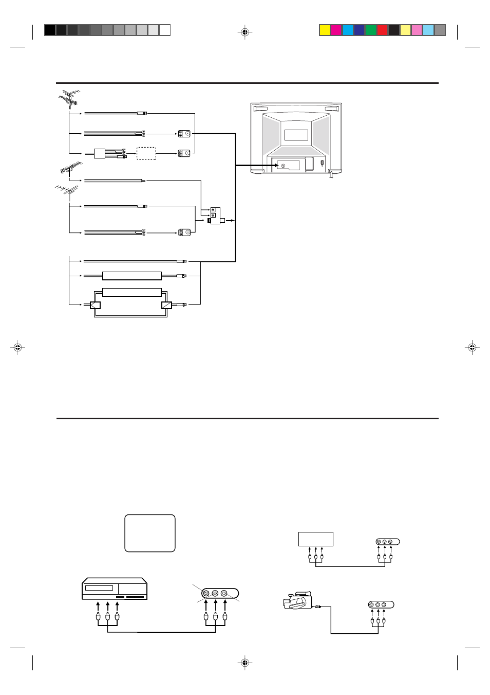 Antenna/catv connections, Audio/video jack connections, Tv/av selection | Memorex MT2206 User Manual | Page 30 / 48