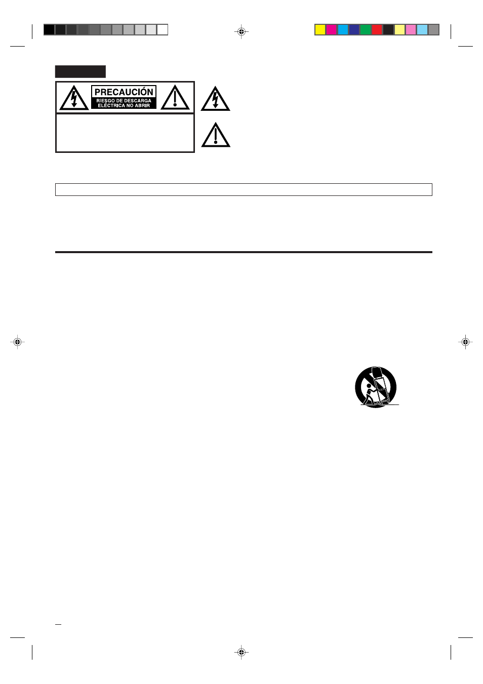 Para su seguridad, Español, Caution | Aviso | Memorex MT2206 User Manual | Page 38 / 48