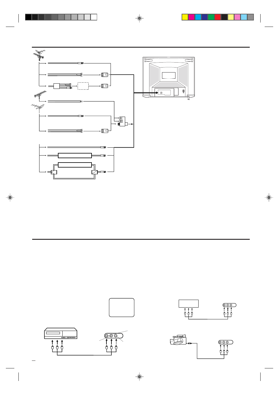 Conexiones de antena, Conexiones de toma audio/video, Seleccion tv/av | Memorex MT2206 User Manual | Page 42 / 48