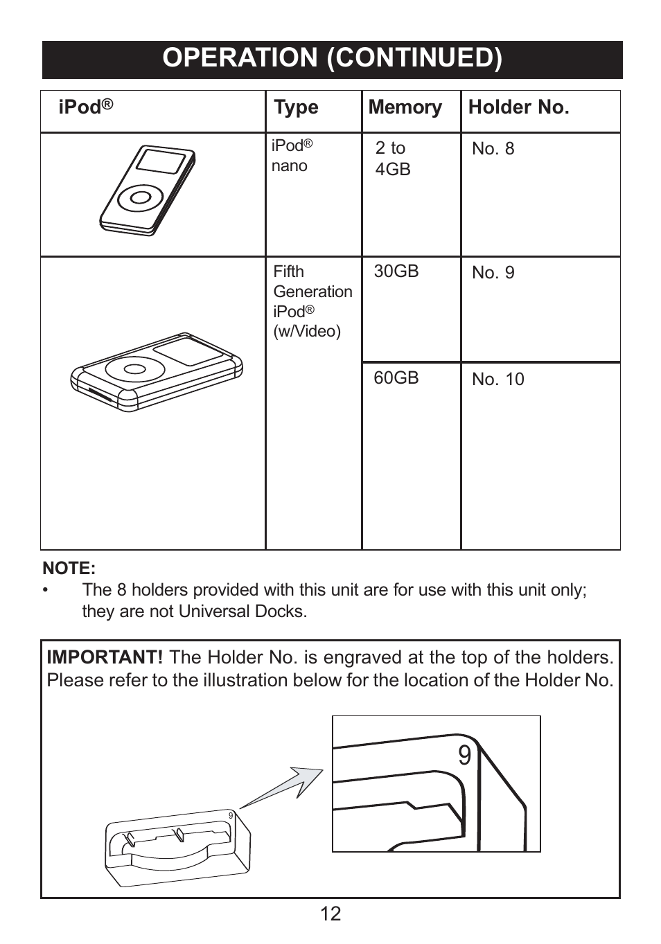 Operation (continued) | Memorex SUFFIX A MI3005 User Manual | Page 13 / 32