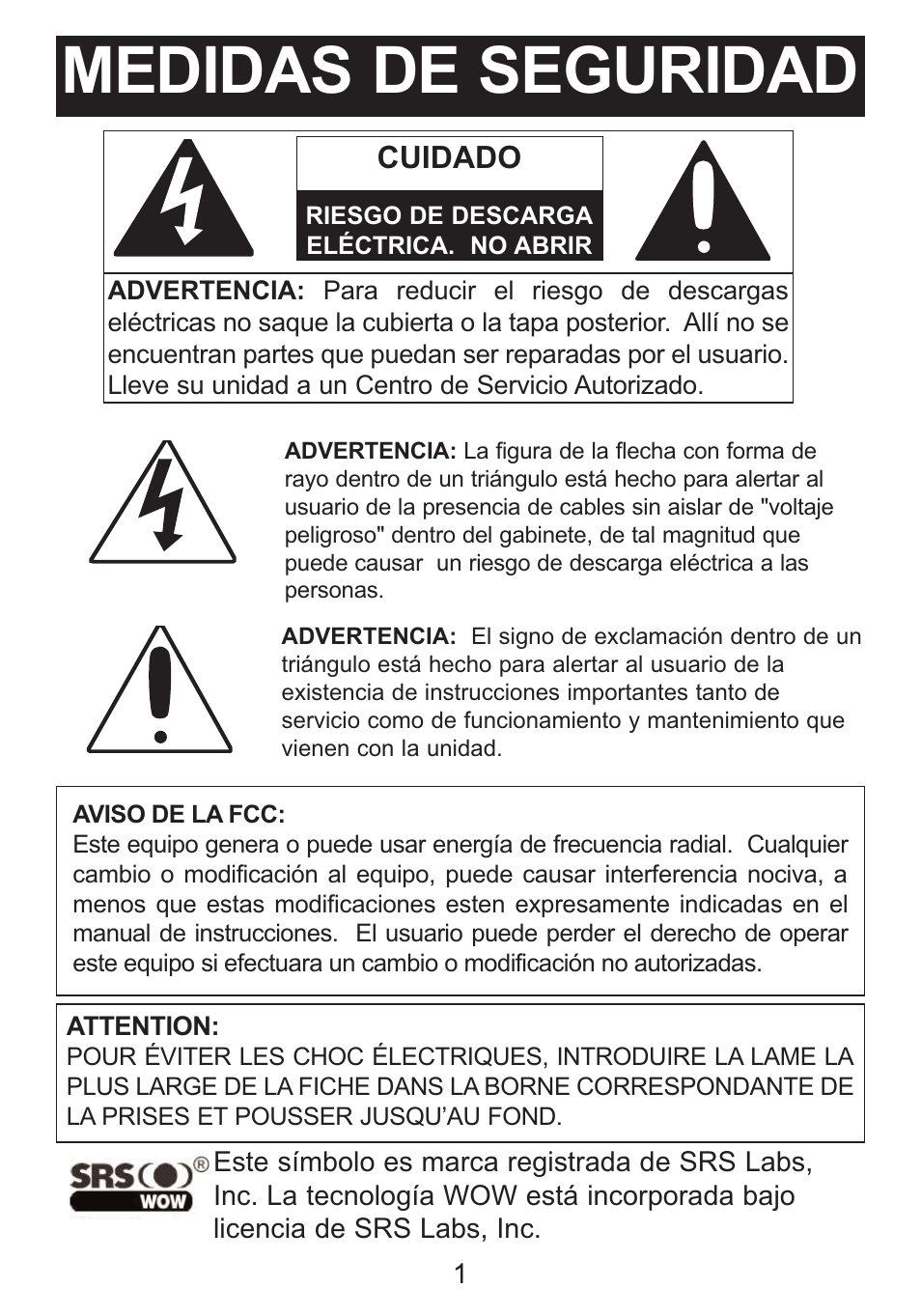 Medidas de seguridad, Cuidado | Memorex SUFFIX A MI3005 User Manual | Page 18 / 32