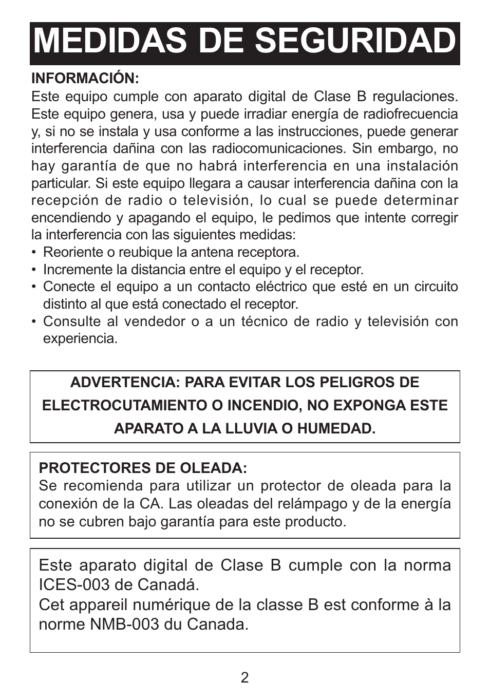 Medidas de seguridad | Memorex SUFFIX A MI3005 User Manual | Page 19 / 32
