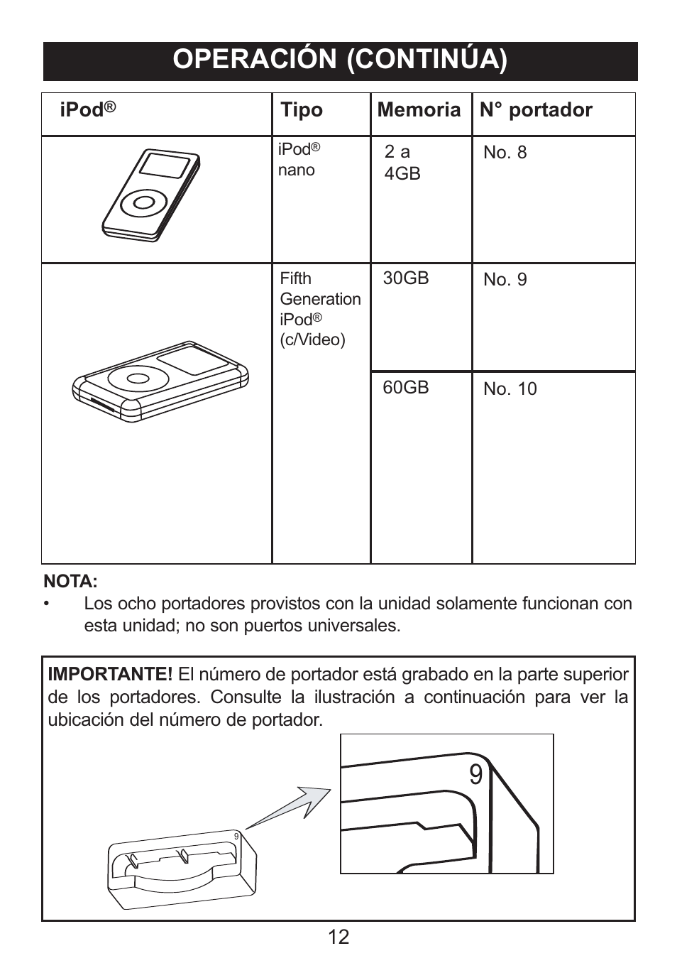 Operación (continúa) | Memorex SUFFIX A MI3005 User Manual | Page 29 / 32