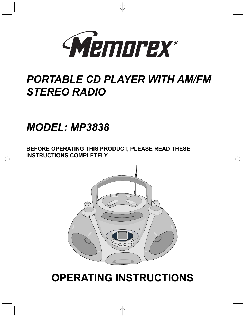 Memorex MP3838 User Manual | 12 pages