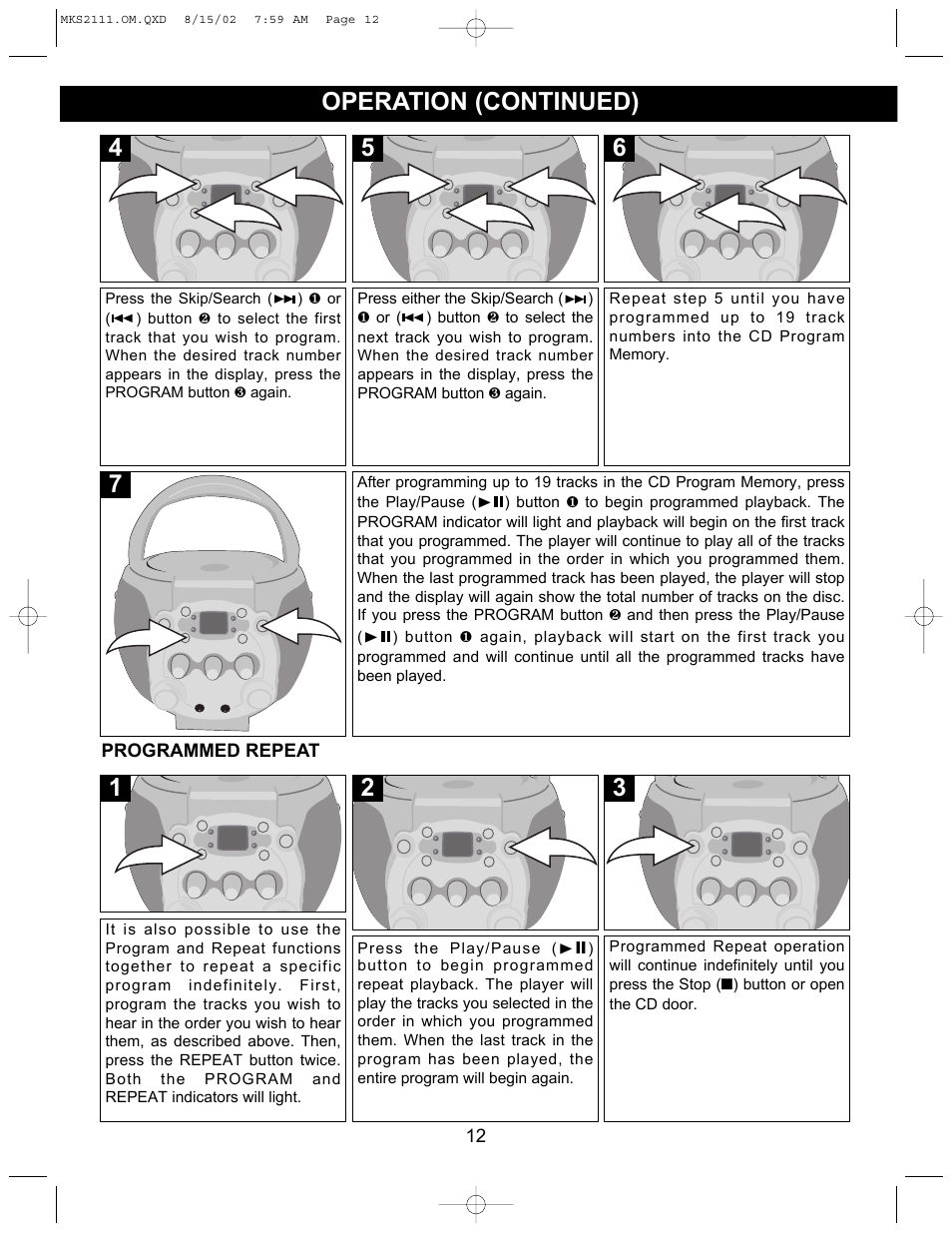 Operation (continued) | Memorex MKS2111 User Manual | Page 13 / 18