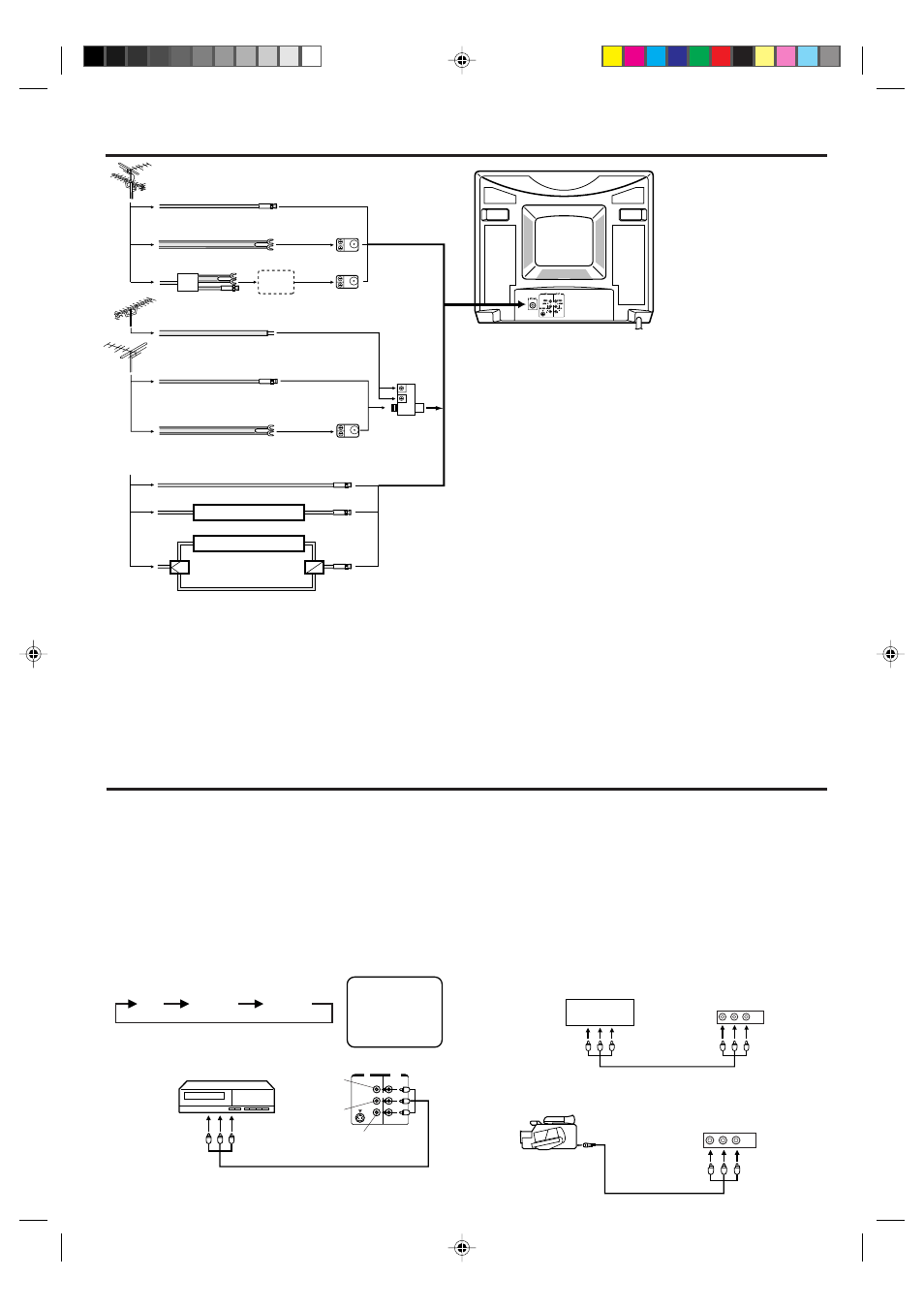 Antenna/catv connections, Audio/video jack connections, Tv/av selection | Memorex MT2272 User Manual | Page 6 / 13