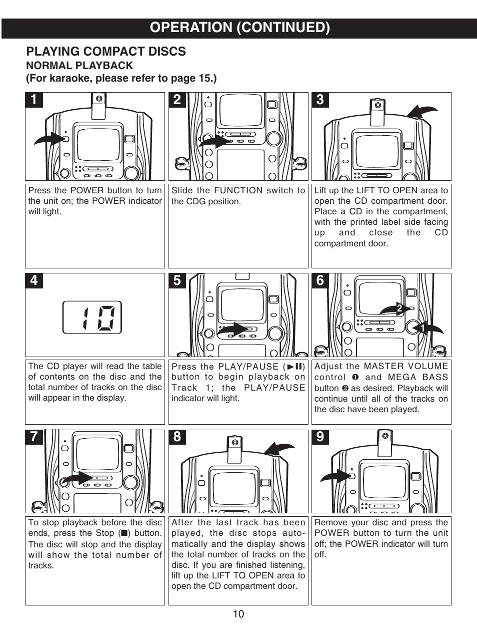 Operation (continued) | Memorex MKS8503 User Manual | Page 11 / 25