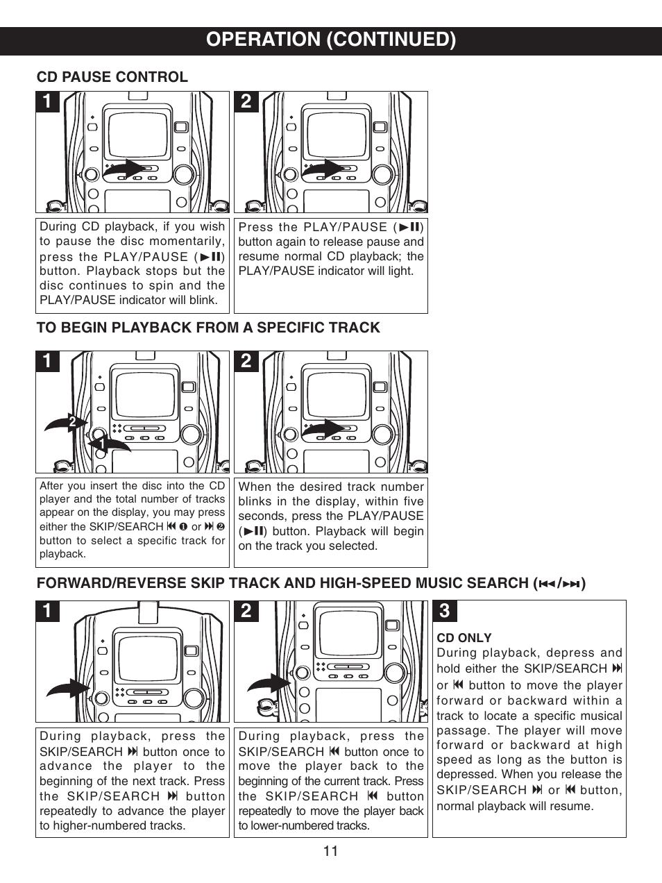 Operation (continued) | Memorex MKS8503 User Manual | Page 12 / 25