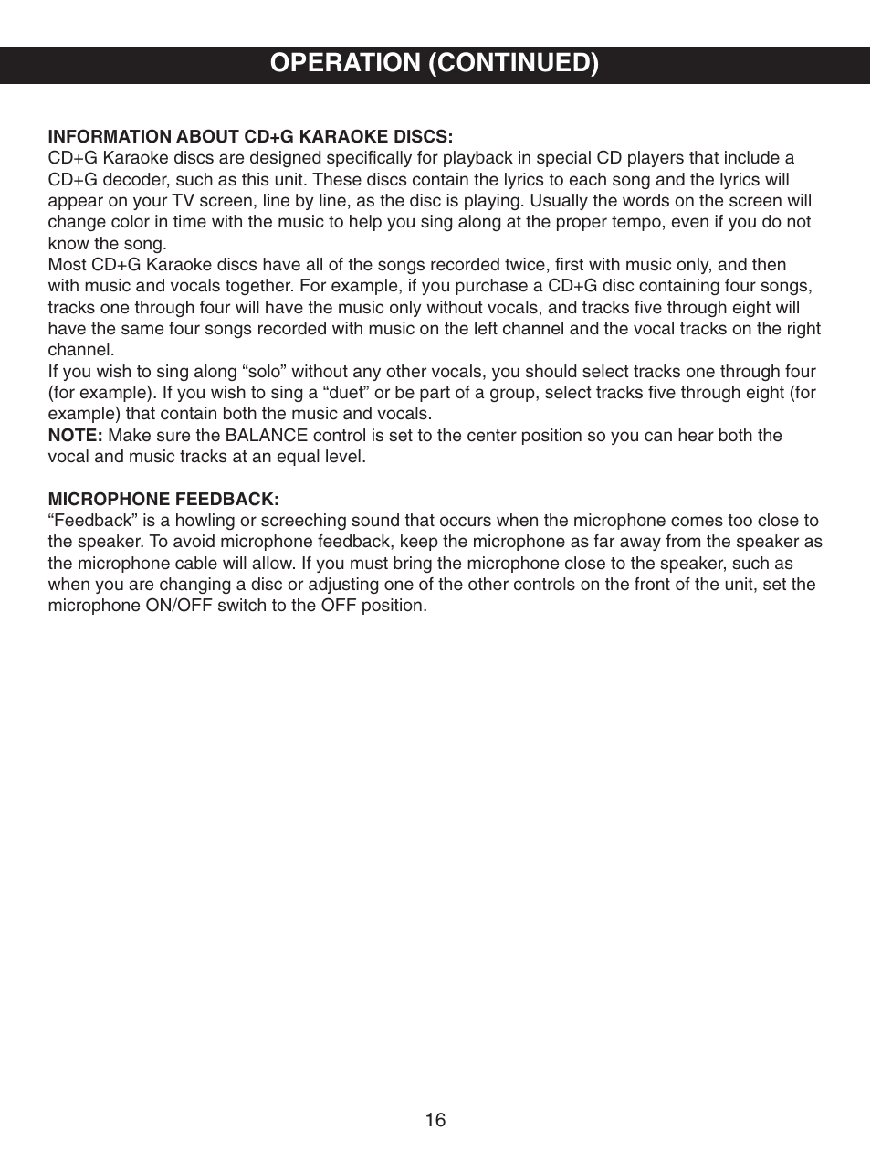 Operation (continued) | Memorex MKS8503 User Manual | Page 17 / 25