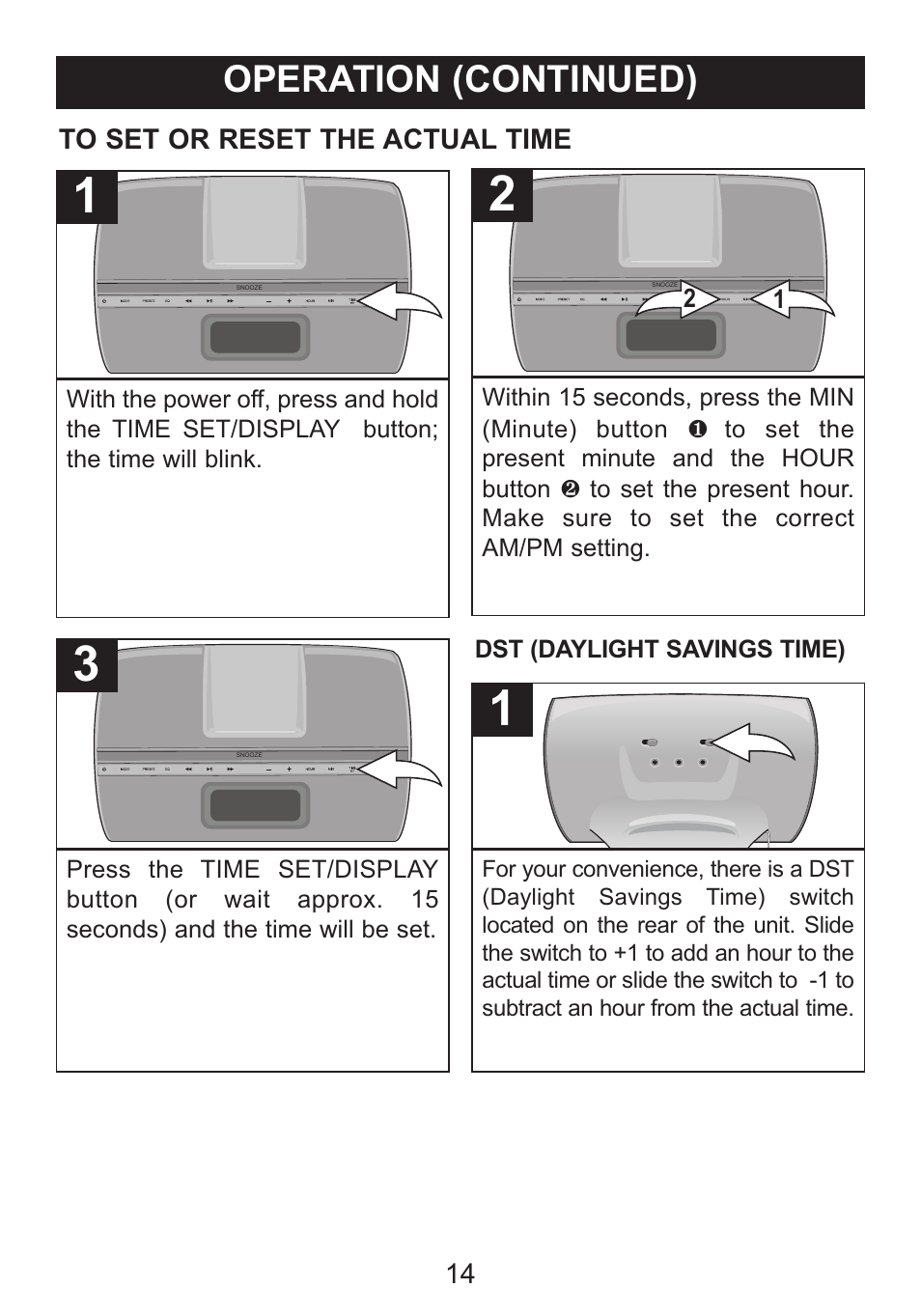 Operation (continued) | Memorex iWakeUp Mi4014 User Manual | Page 15 / 42