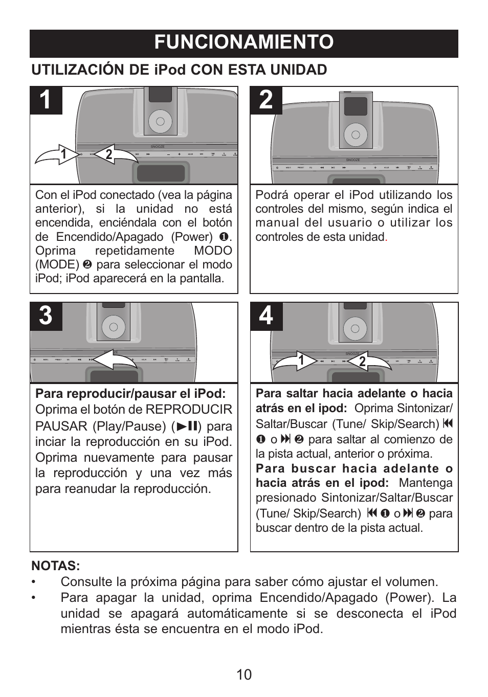 Funcionamiento | Memorex iWakeUp Mi4014 User Manual | Page 31 / 42