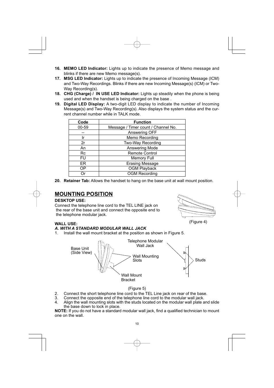 Mounting position | Memorex MPH7895 User Manual | Page 11 / 32