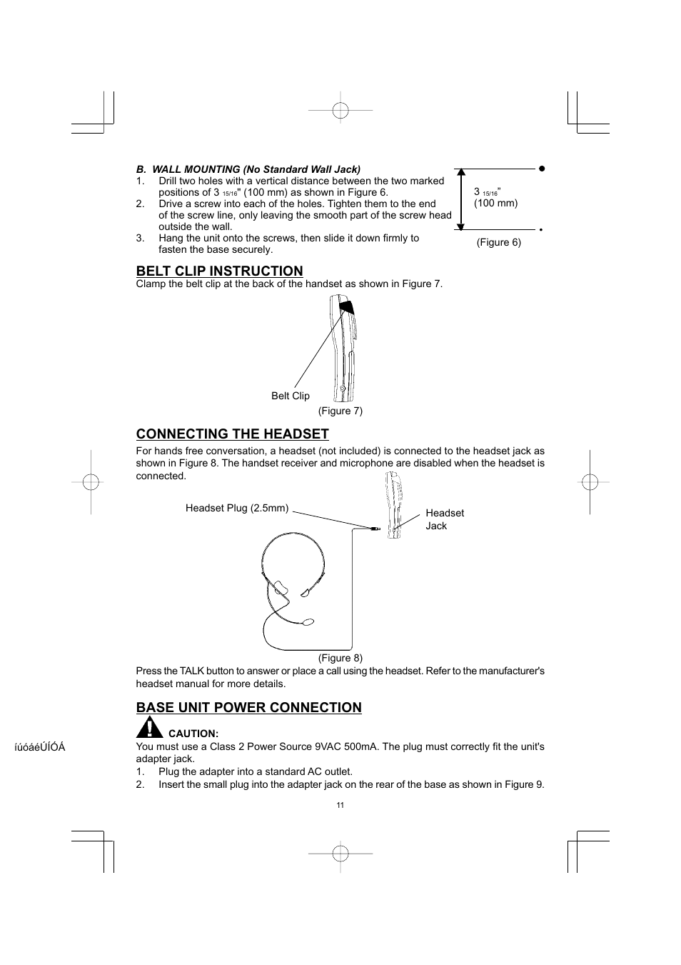 Belt clip instruction, Base unit power connection, Connecting the headset | Memorex MPH7895 User Manual | Page 12 / 32