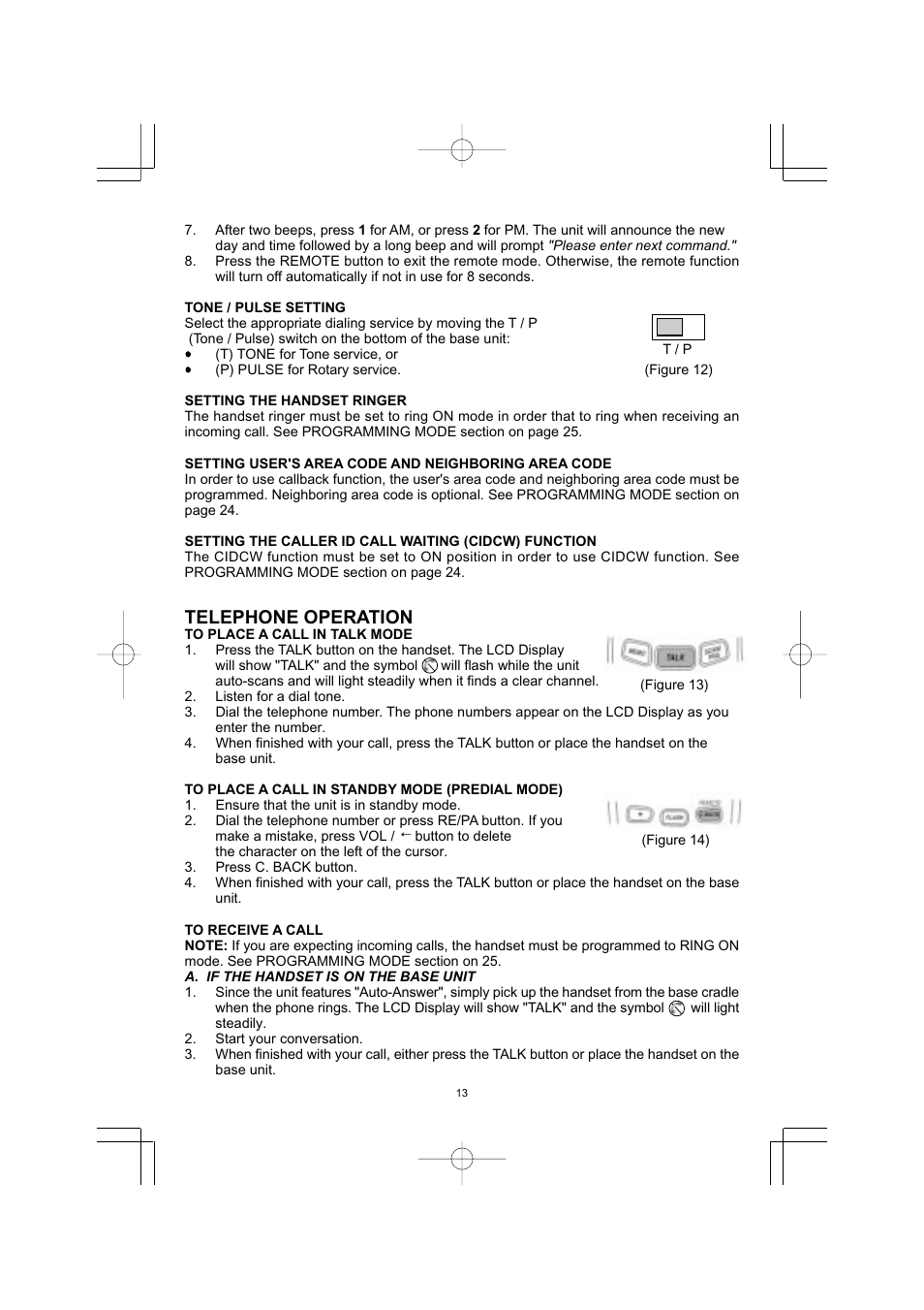 Telephone operation | Memorex MPH7895 User Manual | Page 14 / 32