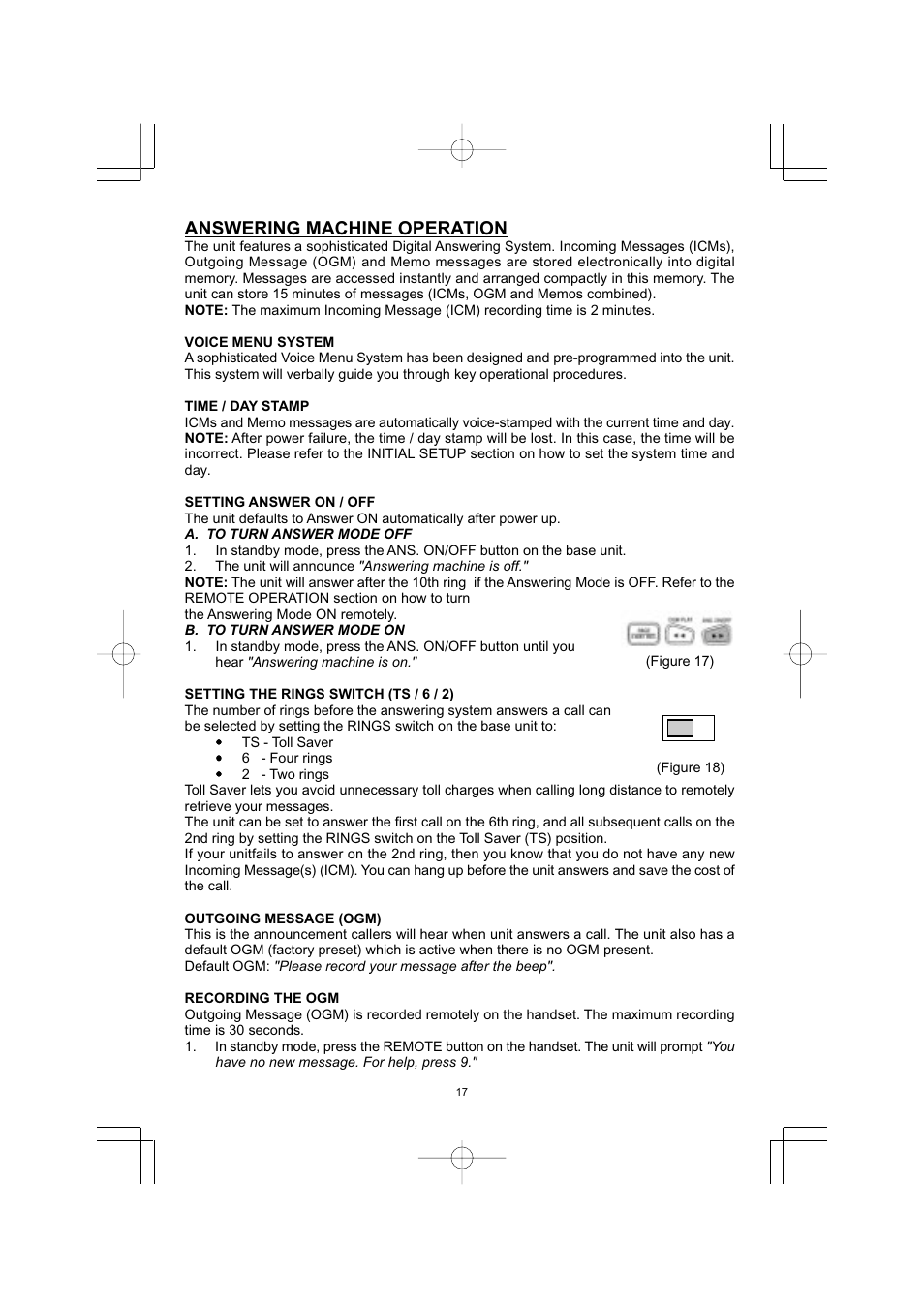 Answering machine operation | Memorex MPH7895 User Manual | Page 18 / 32