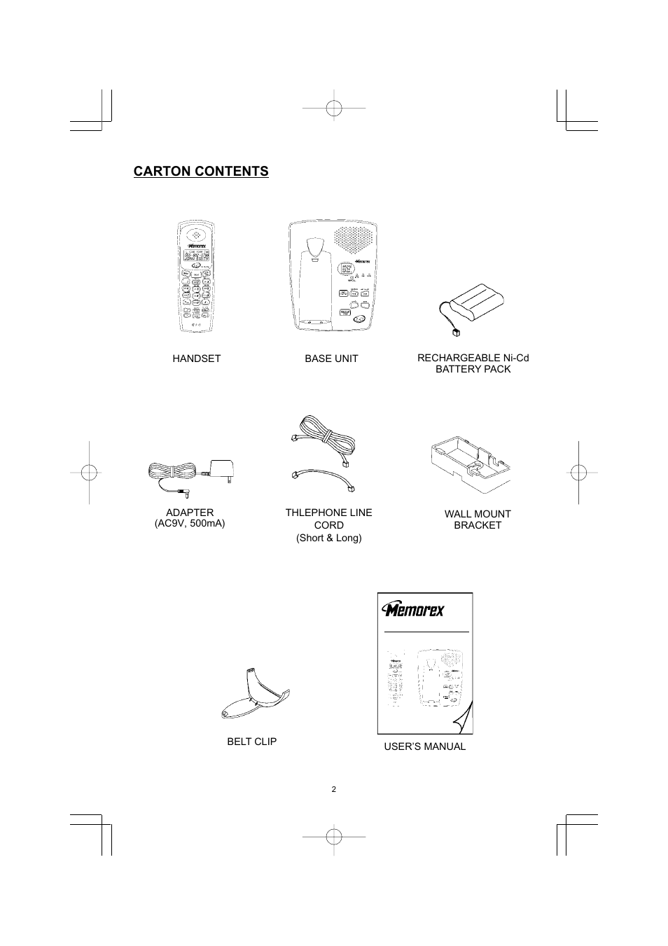 Carton contents | Memorex MPH7895 User Manual | Page 3 / 32